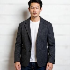 Rare Structure Mens Wool Blazer Jacket Coat Y2K Street Urban Wear 90s Vtg Sz XL